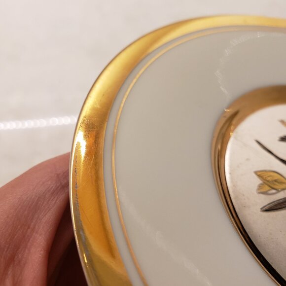 The Art of Chokin 24k Gold Edged Plate Decorated with Bird and Flowers - Picture 11 of 12